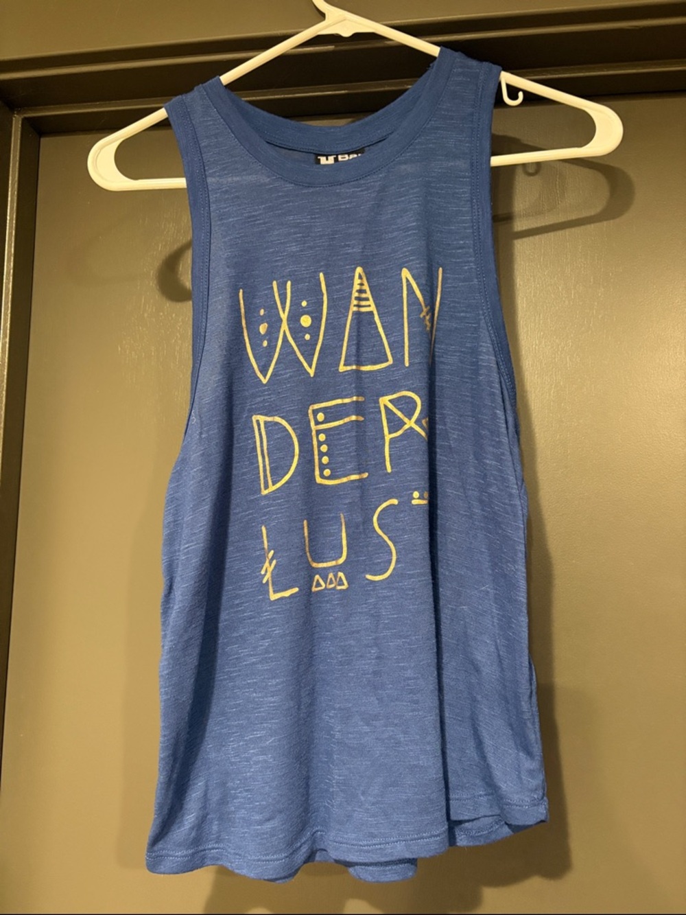 Cotton On Blue Tee with T Bar Neck Label